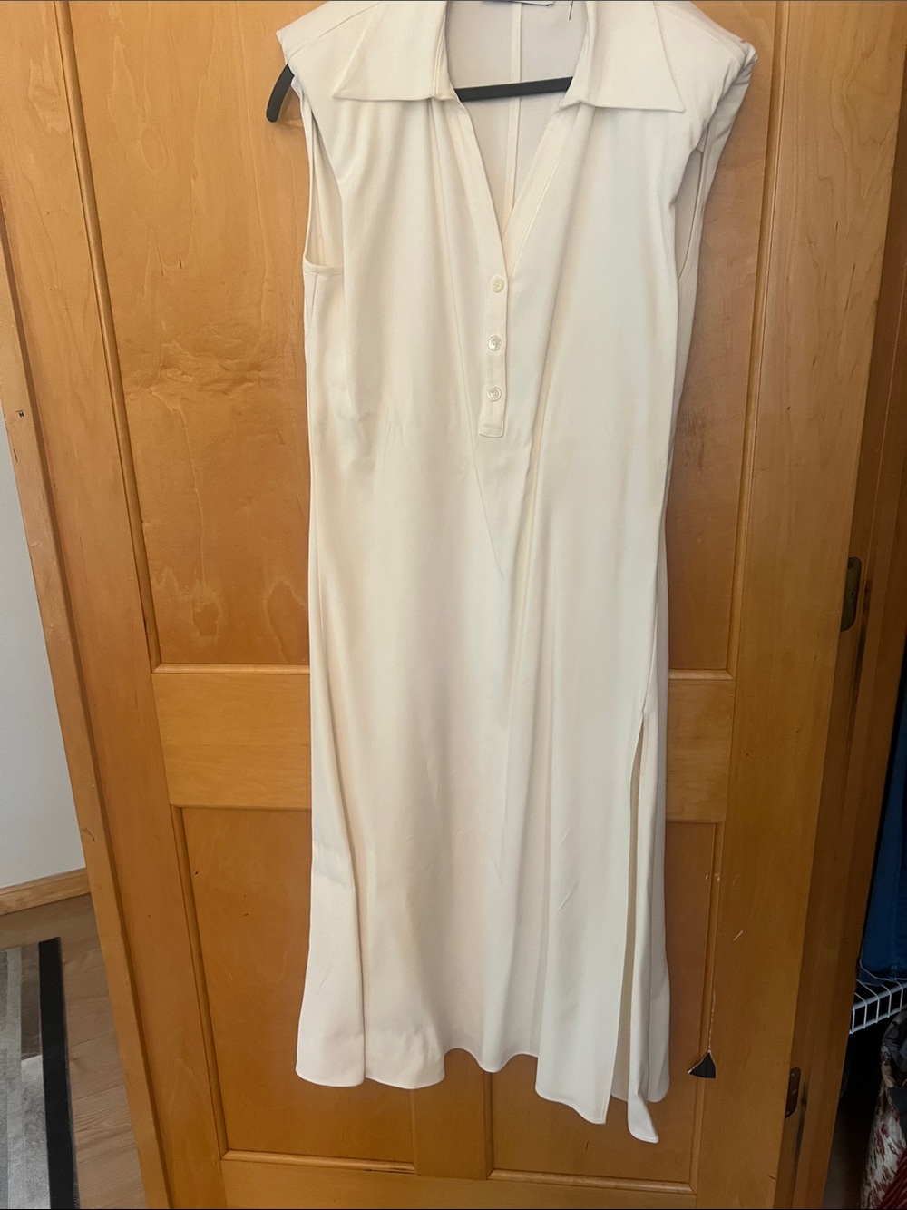 Equipment white  Sleeveless Collared Midi Dress